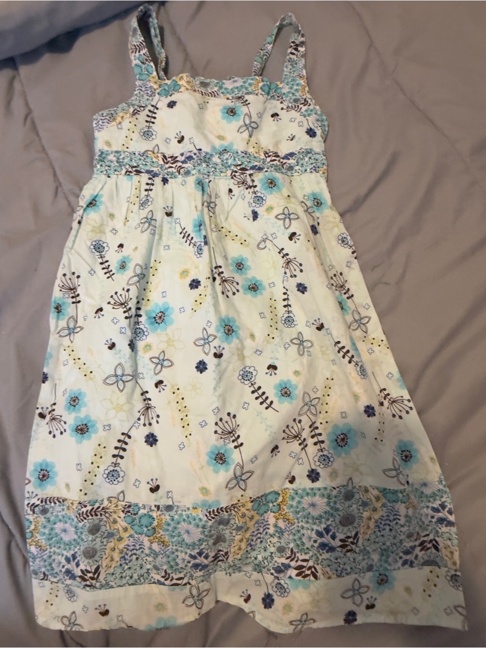 Xhilaration Aqua Sundress with Aqua Floral Print